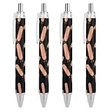 KWQDOZF Niedlicher Kugelschreiber mit Wurst-Motiv, einziehbarer Kugelschreiber, 0,5 mm, für Damen und Herren im Büro