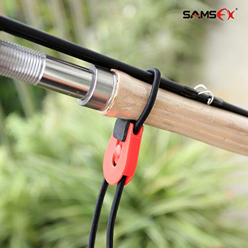 Samsfx Fishing Quick Rod Ties Leash For Pole Holders Organizer Bunngee Cord Straps (20Cm / 7.8In, Red) #TOP6