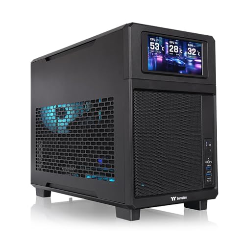 Image of Thermaltake TR200; Micro Chassis; 1x120mm PWM Fan Included; mATX /mITX Support; 360mm Radiator Support; 365mm GPU Clearance; 175mm Air Cooler Clearance; 5.25 inch Bay Support; Black; CA-11L-00S1NN-00