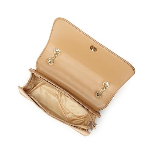 Image of Fastrack QuiltGrid Shoulder Bag | Faux-Leather Women's Handbag | Diamond Quilted Design | Adjustable Chain Strap | Zipper & Magnetic Closure | Gold-Finish Hardware
