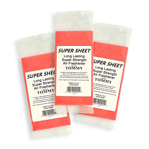 Image of Super Sheet Small (7.5 inchx3.75 inch) Under Seat Car Air Freshener, 3-PACK (Tommy)