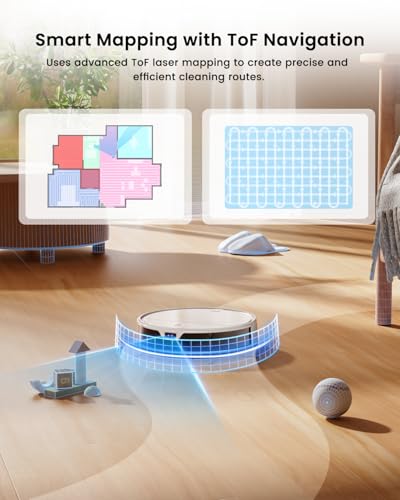 Image of OKP K5 Ultra Robot Vacuum and Mop Combo,2.9 inch Small Robot Vacuum with ToF LiDAR Navigation,170Min Runtime,PSD Obstacle Avoidance,Automatic Charging,WiFi /App /Alexa Control, for Pet Hair and Home