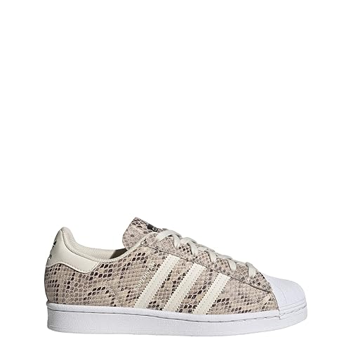 adidas Originals Superstar Sneakers for Women - Comfortable Insole - Padded Tongue and Collar - Round-Toe Wonder White/Wonder White/Black 7.5 B - Medium