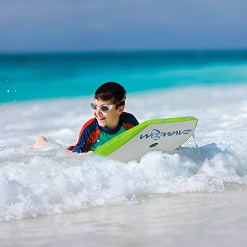 Woowave Bodyboard 33-Inch/36-Inch/41-Inch Super Lightweight Body Board With Coiled Wrist Leash, Swim Fin Tethers, Eps Core And Slick Bottom, Perfect Surfing For Kids Teens And Adults（36 Inch, Green） #TOP6