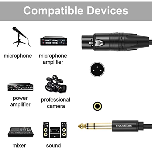 SHULIANCABLE 1/4 Inch Jack TRS Balanced to XLR Female Microphone Cable, XLR to 6.35 mm Male TRS Cable - Image 2