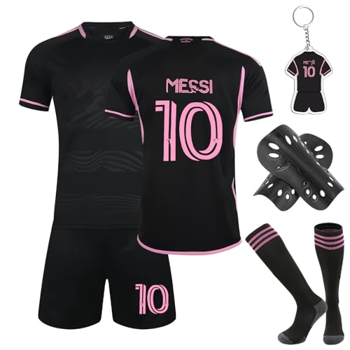 Heartsking Football Kits for Kids,2023/24 Home Away Soccer Jerseys New Kids Football Kits Boys Girls, Football Training Shirts Shorts Socks Guard Plate and Keychain,Gifts for Children