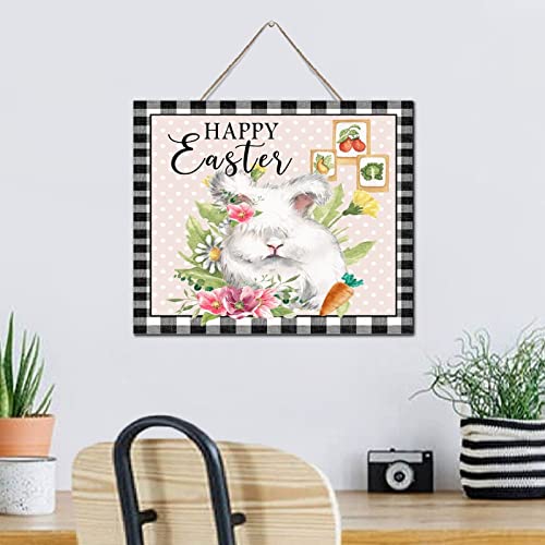 Panneau mural bois vieilli Happy Easter Bunny cadeau idéal - 4