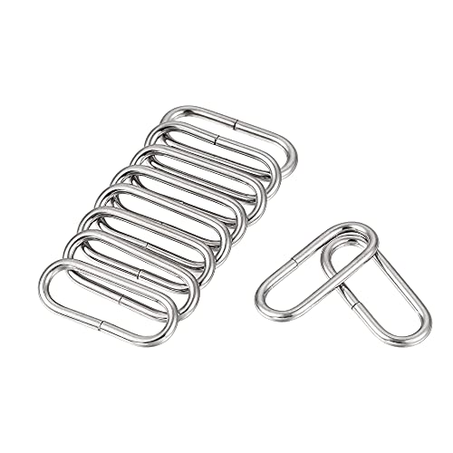 Sourcing map Metallo Ovale Anello Fibbie 19x6mm