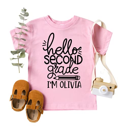 Back to School Outfits for Girls, Boys, Hello 1st Grade Shirts, Personalized First Day of School T-shirt, 1st Day of Kindergarten Shirt, Preschool, Second, Third, Fourth, Fifth Grade Clothes.3