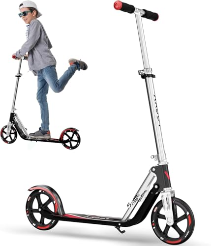Scooter for Kids 6-12 & Adults | Adjustable Height, Foldable, Lightweight Aluminum Frame | Holds Up to 220lbs | Smooth Ride on Any Terrain