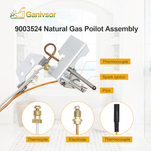 Ganivsor 9003542 Natural Gas Pilot Assembly, for Water Heater 9003542 190Degree C Pilot Assembly - Compatible with Kenmore, A.O.Smith, State GS and GSX Natural Gas Water Heater 100109295, 9003542005