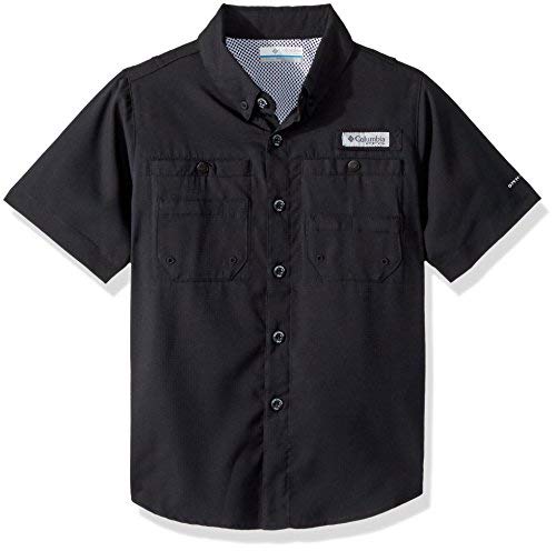 Columbia Camisa de manga curta Big Tamiami para meninos, preta, GG