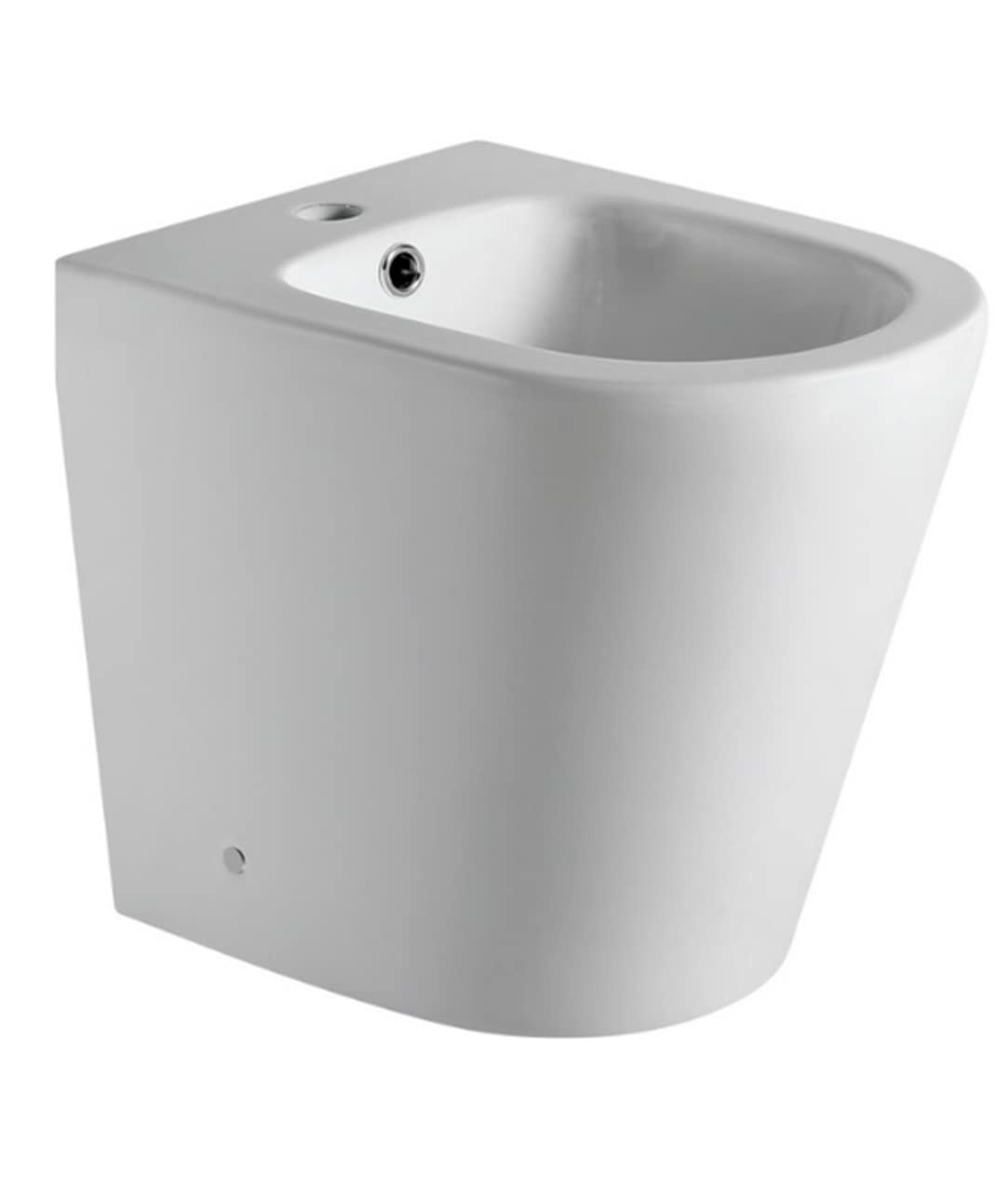 Bidet a Suelo de Baño Moderno Blanco Mate | Bidé Cerámico Blanco Mate a Juego con inodoro Redondo | Sin tapa y Fácil Limpieza (Bidet)