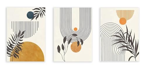 Art mural photos pour salon et affiches boho vintage abstrait ligne géométrie feuille botanique