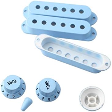 WINOMO Guitar Pickup Covers Knobs Tip Set: 5 Way Tip Cap, Guitar Accessories, Light Blue Electric Guitar Replacement Parts
