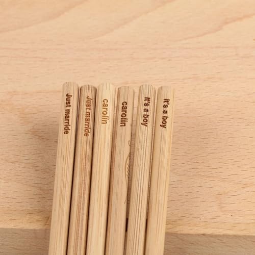 Palillos personalizados para boda con grabado láser de alta precisión en madera noble 6