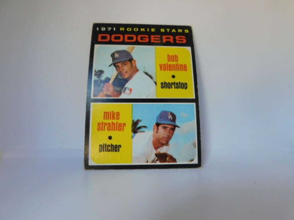 1971 Topps Baseball Series 2#188 Bobby Valentine/Mike Strahler RC Rookie Los Angeles Dodgers Set Break 2 (See Photos for Actual MLB Trading Card you will receive)