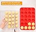Walfos Reusable Top Silicone Muffin & Cupcake Baking Pan Set (Large 12 & Mini 24 Cup Sizes) / Non Stick cake molds/Dishwasher - Microwave Safe (Red)