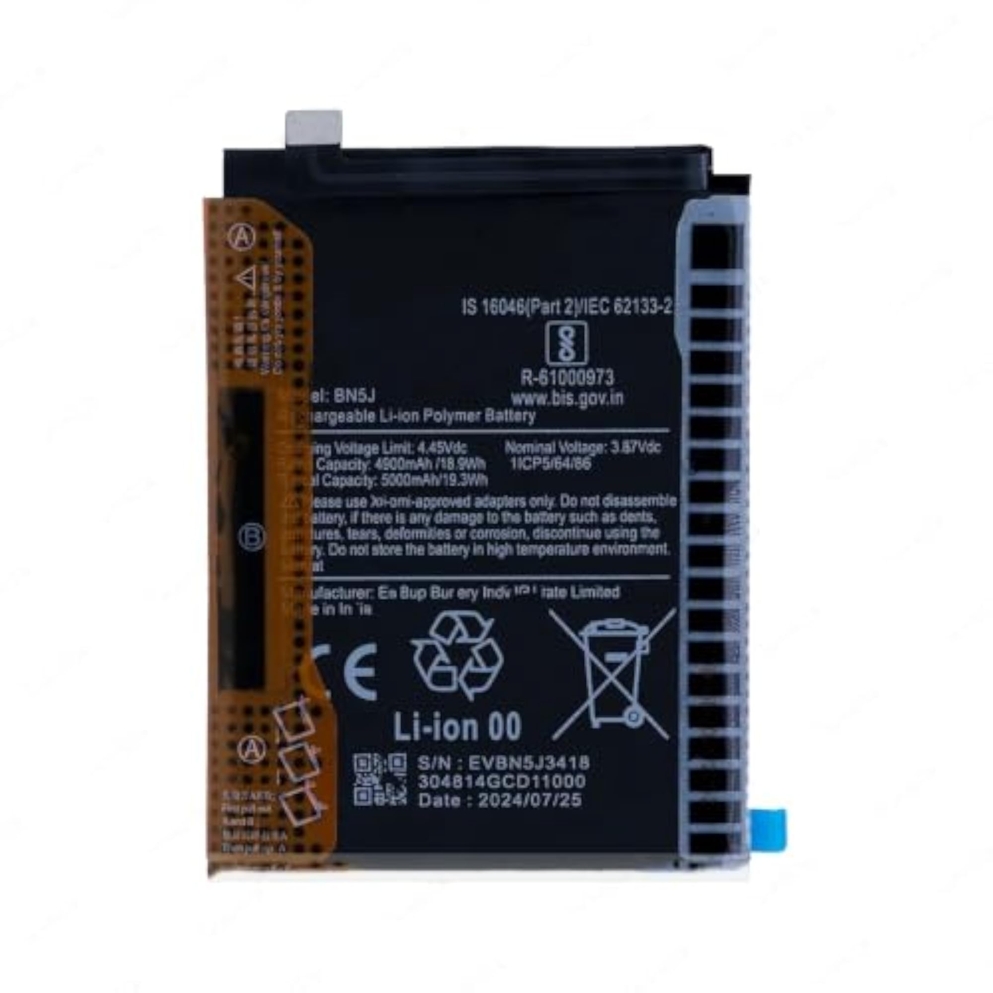 Battery for REDMIE N0TE 12 5G, 5000mAh Power