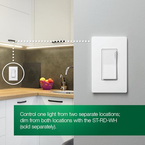 Lutron Sunnata Pro LED+ Touch Dimmer Switch, for 500W ELV/MLV, 250W LED, Single Pole/3-Way, Neutral Required, ST-PRO-N-WH, White by Lutron - Image 3