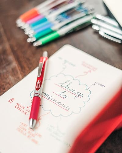 Pentel BL77-BO Bolígrafo Retráctil de Gel 0.7 mm Rojo Pack 12 miniatura 3