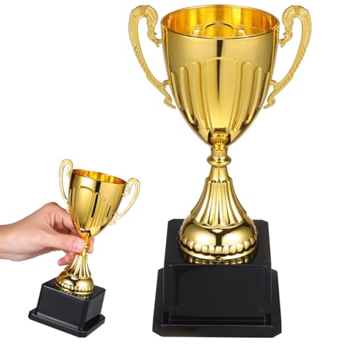 DOITOOL Gold Award Trophie, Plastic Trophy Cup with Black Display Base