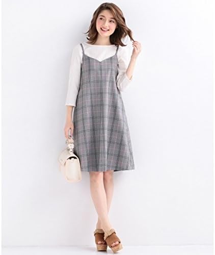 Amazon Co Jp フェルゥ Feroux 洗える T Rライトチェック ワンピース ブラック系3 1 服 ファッション小物