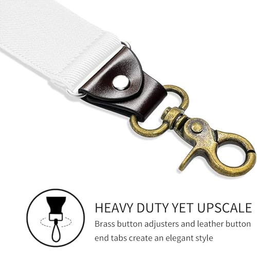 Image of Suspenders for Men, Adjustable Suspenders Gold Clip with Elastic Straps Y-Back Construction Heavy Duty for Work