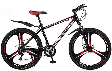 GASLIKE 26 Inch Mountain Bike Bicycle, High Carbon Steel And Aluminum Alloy Frame,Double Disc Brake, PVC And All Aluminum Pedals,B,21 speed