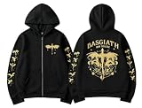 CUTEEP Basgiath War College Full Zip Kapuzenjacke, Fourth Wing Drachen Grafik, Unisex Lässiger Hoodie – Geschenk Für Buchfans-Black||x_l