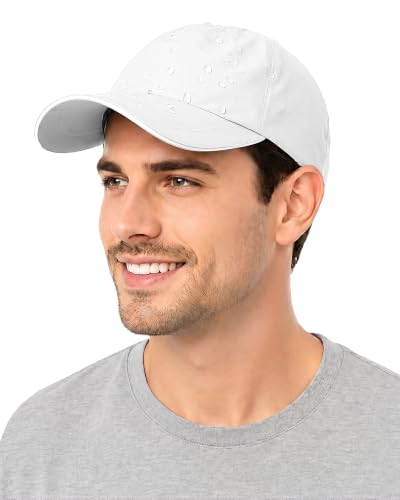 Image of Waterproof Baseball Cap for Men Women, UPF 50+ Breathable Quick-Dry Rain Hat for Running Golf Hiking