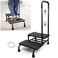 Gyykzz 2 Step Stool with Handle for Elderly, Heavy Duty Medical Step Stool with Adjustable Handrail and Non-Slid Platform for Adults, Seniors and Handicap, Bed Steps for High Beds Holds up to 400LBS