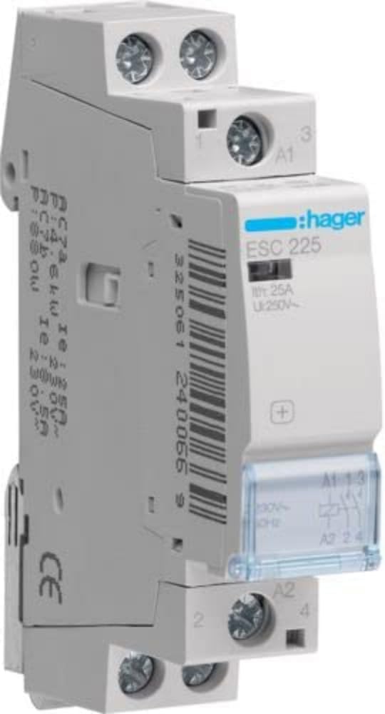 Hager ESC225S Contactor Quiet, 25 A, 2 NA, 230 V