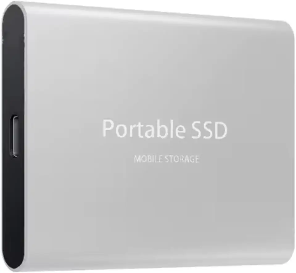 2 TB - Disco de Memória Flash SSD Portátil para Laptop, Desktop, Celular, TV e outros. Tipo-C USB 3.1, SSD Externo M.2 de Alta Velocidade, Disponível em Capacidades 500 GB a 256 TB (Prata, 2, TB)