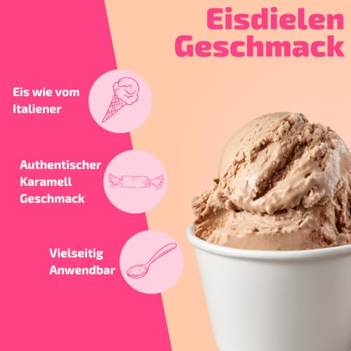 Karamell-Eispaste für leckeres aromatisches Eis » Auch zum Verfeinern von leckerem Eis, Desserts, Getränke, Macarons, Torten und vielem mehr » Inhalt 250 g – Bild 3