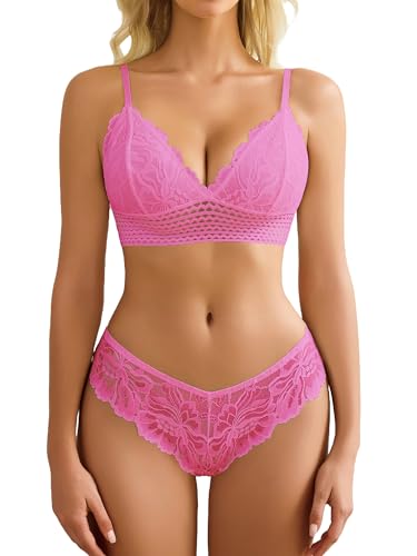 Image of Avidlove Lingerie Set for Women Sexy Lace Bra and Panty Sets 2 Piece Lace Bralette Set