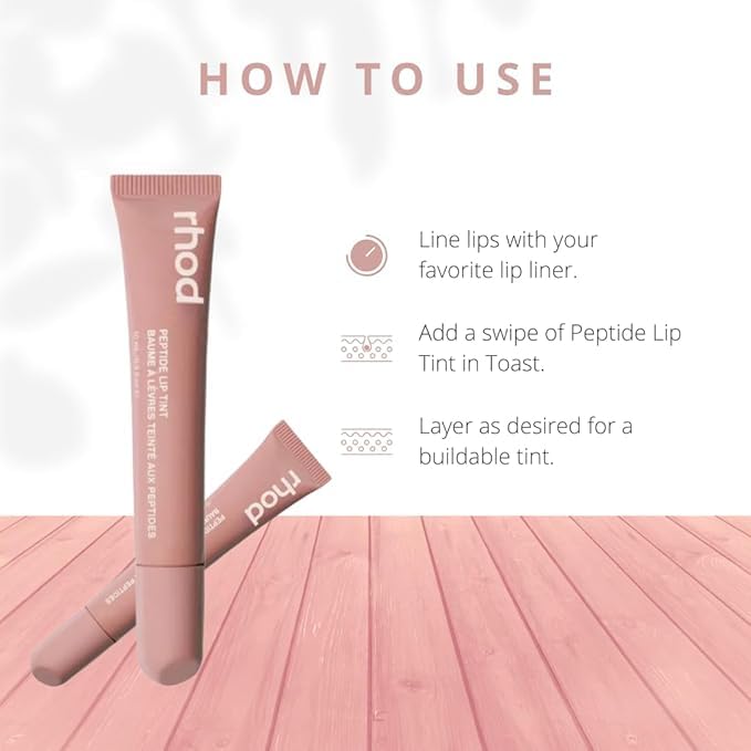 Image of Peptide Lip Tint | Hydrating Tinted Lip Balm | Buildable, Creamy Color & Lip Care | Moisturising | Non-Sticky | Soft & Smooth Lips (Toast)