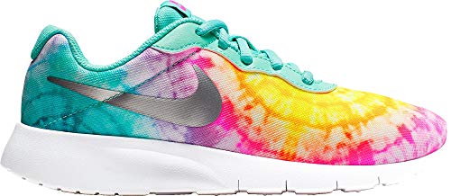 Nike Tanjun Print (Tie-Dye) Sneaker, Tropical Twist/Metallic Silver (Child/Youth), Size: 2.5y