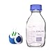 DONLAB MBU-01L4 Glass 1000ml/1L Round Media Storage Bottle Reagent Bottle with Screw 4-Hole Mobile Phase Cap GL45