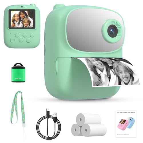 Image of Kids Instant Print Camera 2025, 32GB Memory, Dual Lens with 2.4-Inch Screen and 1080p HD, Nice Gift for Boys and Girls Ages 4-13, Ideal for Toddlers and Teenagers