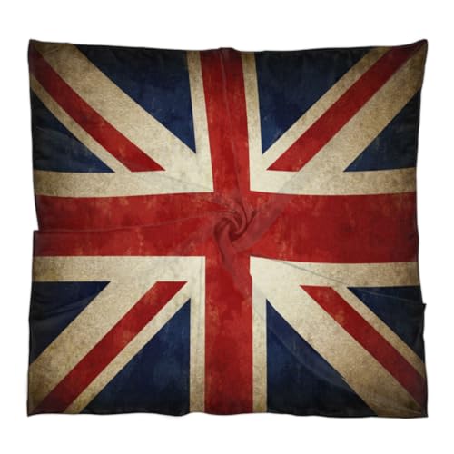 KOBLEN Britain Flag Pattern Silk Scarf 23.6x23.6 Inch Square Neck Scarf for Women Breathable Lightweight Neckerchief Silk Head Scarf Hair Wrap
