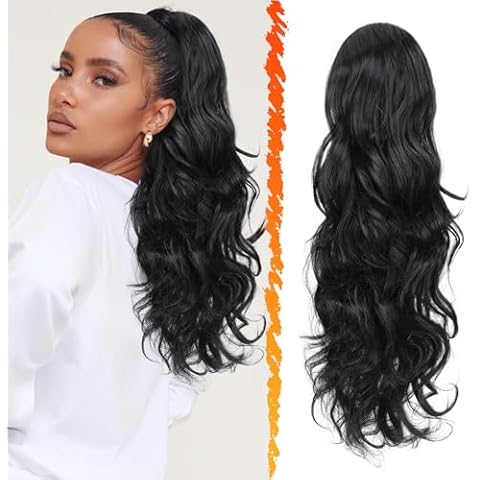 BARSDAR Extension Queue de Cheval Noir 50cm Cover