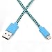 Aduro - Apple Certified / MFi - (6 Feet, 2 Meters) USB to Lightning Charge & Sync Cable fits all Apple Devices with Lightning Connector (Fiber Blue)