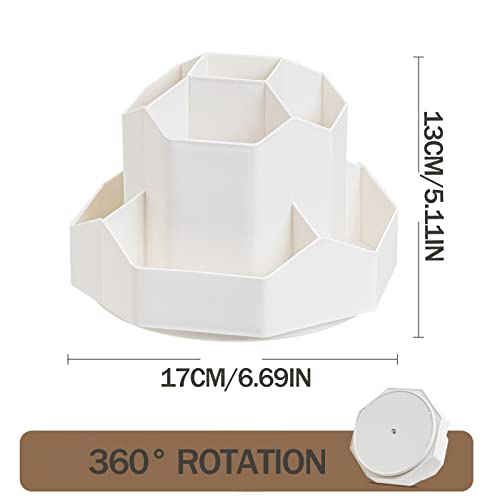 Image of INSTOME Desktop Organizer with Pencil Holders,360Rotating Pen Holder 9 Compartments