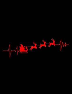 Nikolaus Gifts Christmas Heartbeat Reindeer Gift NOTEBOOK: Journal Gift 100 Pages, 8.5" x 11"