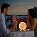 LOGROTATE Moon Lamp, 3D Printing LED Night Light Moon Light with Stand, Warm & Cool Two Colors and Dimmable, USB Rechargeable for Kid Lover Birthday Day Gifts (4.7 inch)