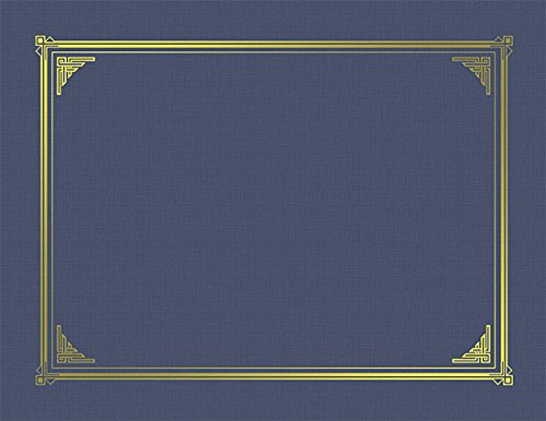 Geographics Navy Blue Classic Linen 2 Up Document Covers, 6.5 X 9.75 Inches, Navy Blue Gold Foil, 90 Lb, 6 Pack (47153) #TOP13