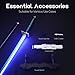 RENGENG Light Up Muichiro Sword, 40 Inches Rechargeable Plastic Anime Replica with Belt & Stand, Original Texture Anime Sword
