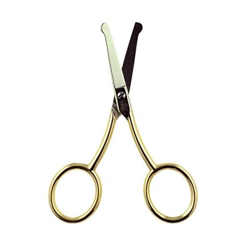 Camila Solingen CS06 Professional Hypoallergenic Gold Plated Rounded Safety Tip Scissors for Facial, Body & Nostril Hair. for Men Women & Kids. Made of Durable Stainless Steel in Solingen, Germany Cover
