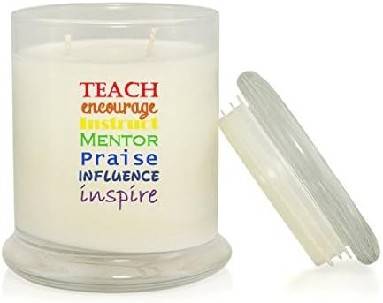 Teach Encourage Instruct Mentor Praise Influence Inspire - 8.5 oz Soy Candle - Lavender Scent - Inspirational Quote - Teacher Gift - Teacher Candle - Classroom Gift
